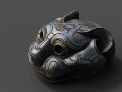 PBR Material Silver and Bronze Tigers 3D model