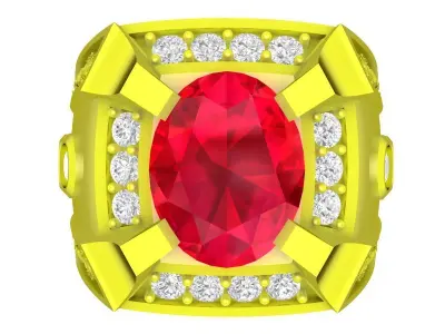 A5392 Asian Luxury Diamond Men Ring 3D Model 3D print model