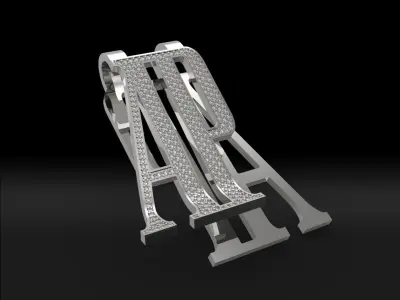 AP Money Clip with stones 3D print model