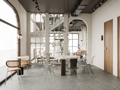 COFFEE SHOP INTERIOR DESIGN 3DSMAX CORONA RENDER 3D model