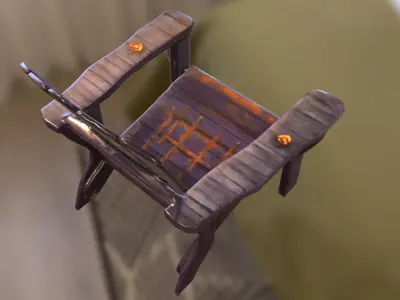 Haunted Halloween Chair Low-poly 3D model