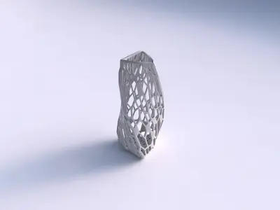 Vase twist triangle with faceted organic lattice 3D print model