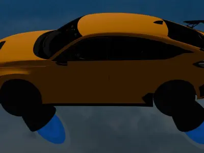 Sci-Fi car Low-poly 3D model get
