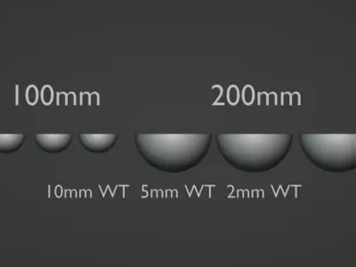 Half sphere bowl dome capsule set slip sand casting 3D print model