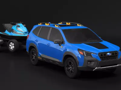 Subaru Forester Wilderness and Jet Ski Trailer 3D model