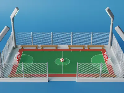 Football Field Low-poly 3D model purchase