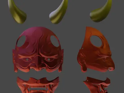 Oni mask Masks 3D print model