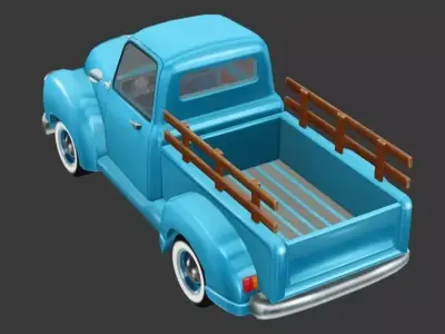 Pickup truck Low-poly 3D model by 3d-worker