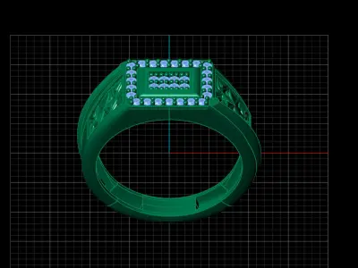 Print Ready STL 3DM  Gents Rings Diamond Men Ring  3D print model 139