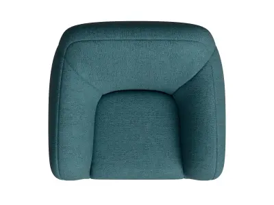 Blue Fabric Occasional Chair 3D model