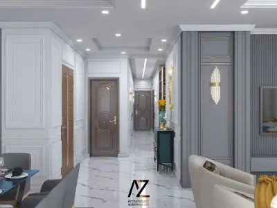 luxury reception and living room 3D model