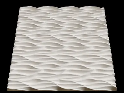 3D model Partition wavy wall panel 3D model