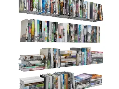Books 150 pieces 1-6-2 Low-poly 3D model