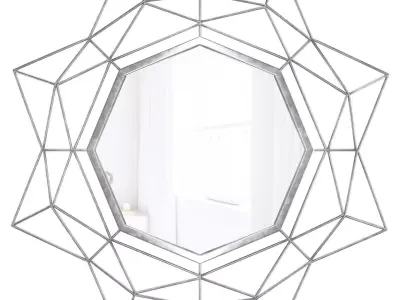 Wall Mirror Alger Industrial Metal Glam 3D model