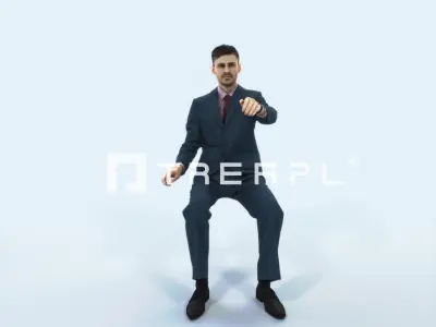 Posture 20J Driver Driving Sitting Elegant Man Low-poly 3D model