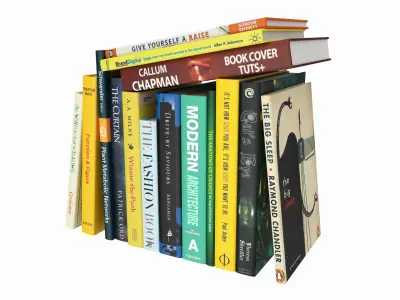 Books for interior decoration 03 3D model