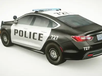 Generic Police v5 Sedan Low-poly 3D model