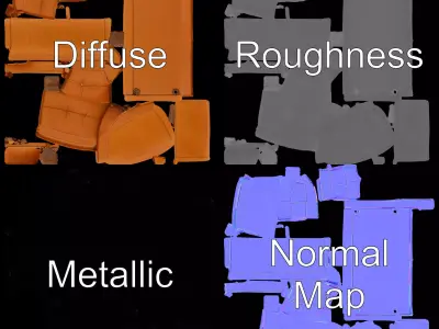 Modern Leather Sofa model pack Low-poly 3D model