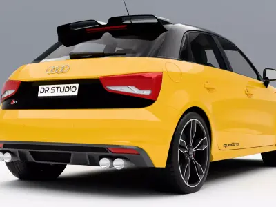 Audi S1 Sportback 2015 Low-poly 3D model