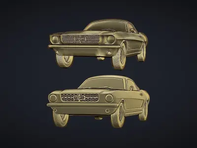 Mustang Bas Relief 3D print model