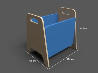 BacPiloo Blue Low-poly 3D model