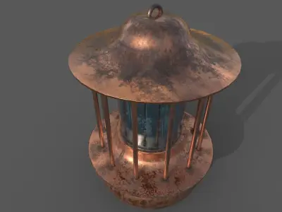Old Copper Lamp 3D model