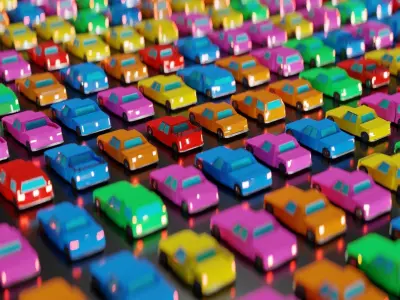 1000000 PROCEDURAL CARS Low-poly 3D model