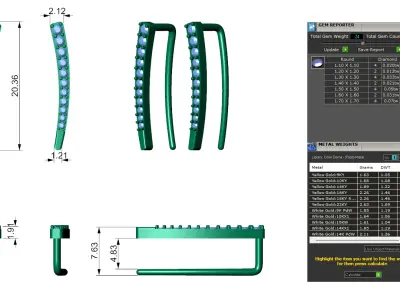 Diamond Climber Earrings 3D Model  3D print model