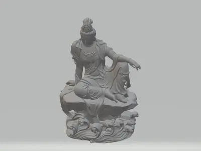 Guanyin Bodhisattva Buddha Statue  3D print model