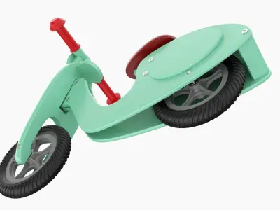 Scooter balance bike green 3D model