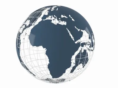 Globe News Skeleton Wet Asphalt  Color 3D model