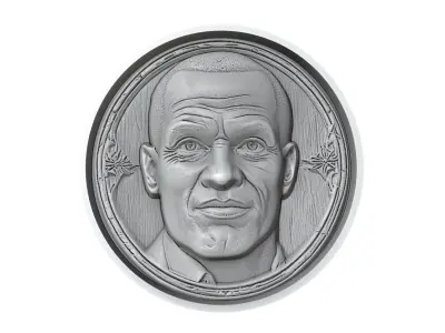Rivaldo Footballer Medallion 3D print model