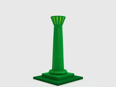 Pillar 2 column Low-poly 3D model