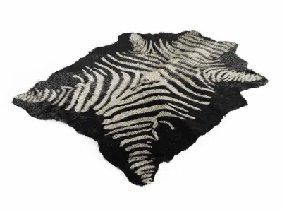 Zebra rug black 4 3D model