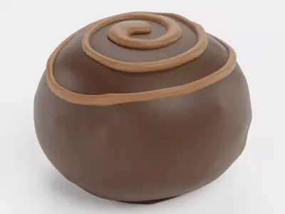 Chocolate Candy V7 - Dark Chocolate Dome with Spiral Drizzle 3D model