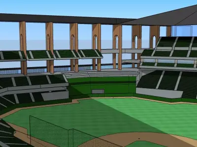 Globe Life Field - Roof Open 3D model
