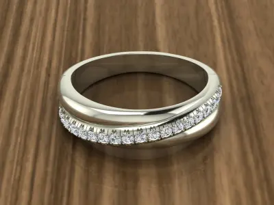 Jewelry Diamond Ring 3D print model 14