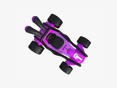 Cartoon Kart G05 Pink - Vehicle Racing Design Low-poly 3D model