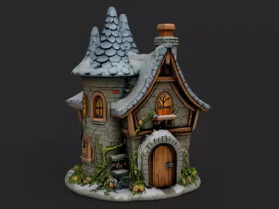 Fantasy Cottage Low-poly 3D model
