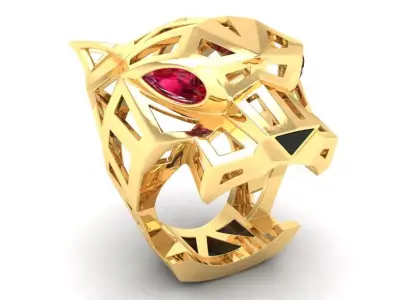 Panther Skeleton RING 3D print model