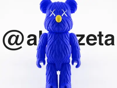Kaws BFF BearBrick Textured Low-poly 3D model