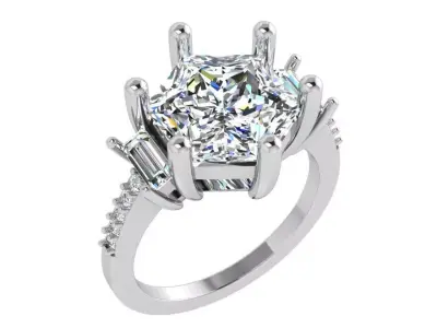 Hexagon Diamond Ring 4367 3D print model