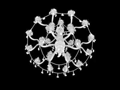 Chandelier with crystals 3D model
