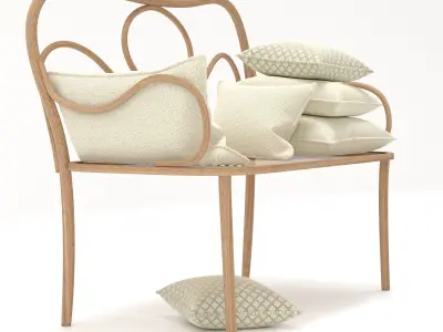 Thonet Bench Low-poly 3D model