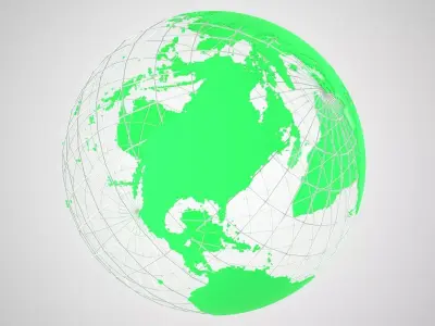 Globe News Skeleton Green 3D model