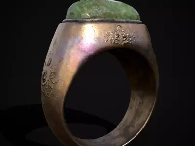 Jade Signet Ring Low-poly 3D model