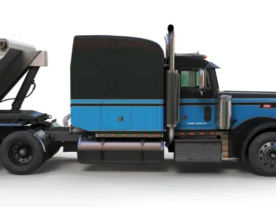 Peterbilt 379 dump trailer Low-poly 3D model