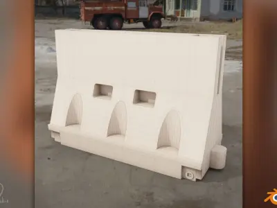 Plastic Traffic Barriers Pack 3D model