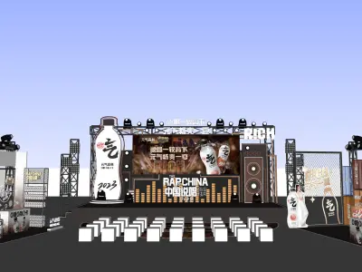 Modern concert stage music stage beauty products  3D model