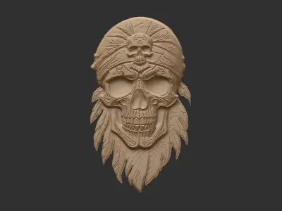 feathur skull decor cnc  3D print model